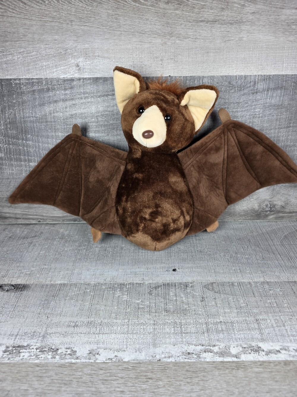 The Petting Zoo Brown Plush Bat 16.5" Wing Span Stuffed Animal b193